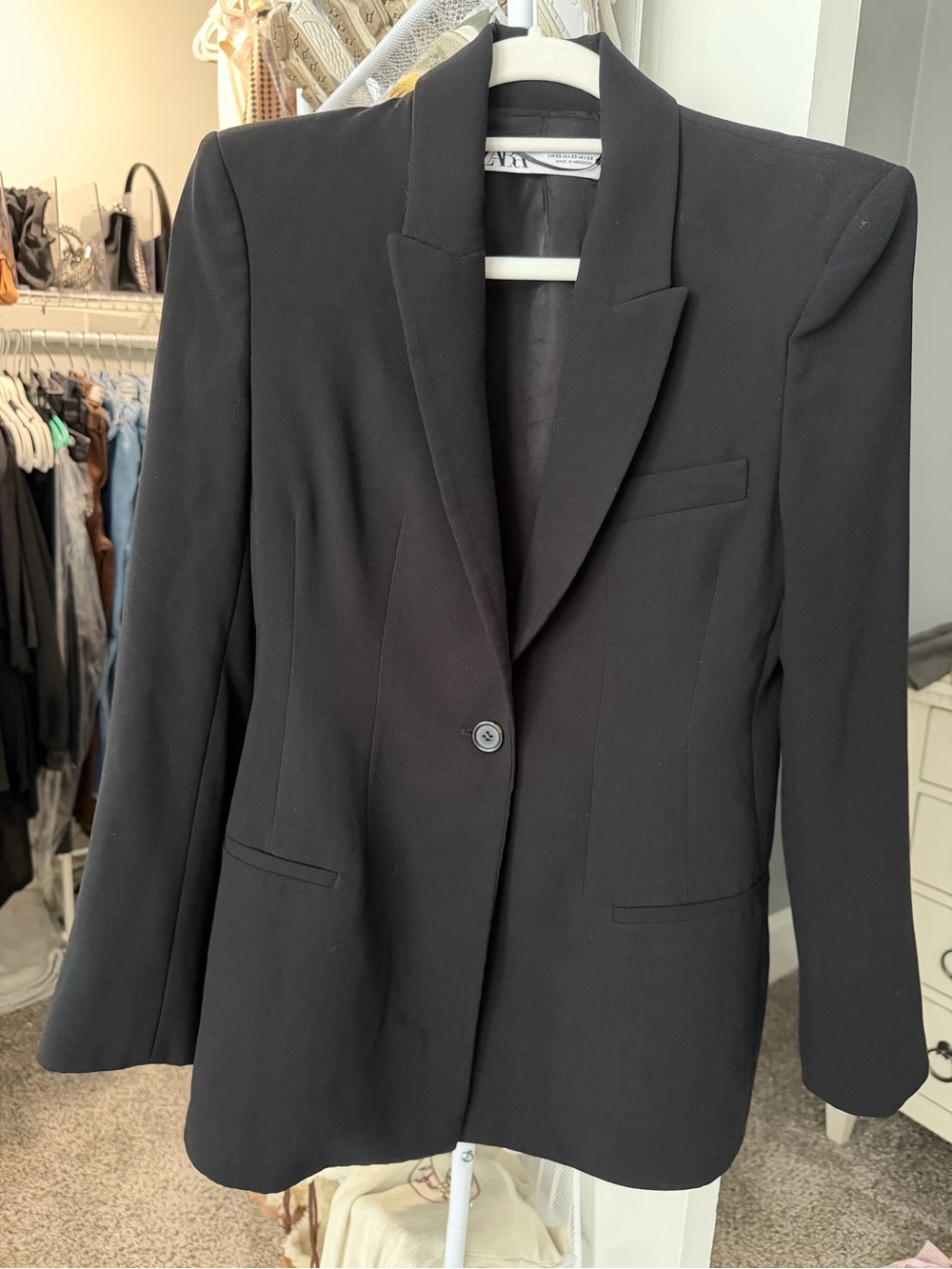 Zara Black Single-Button Women's Blazer